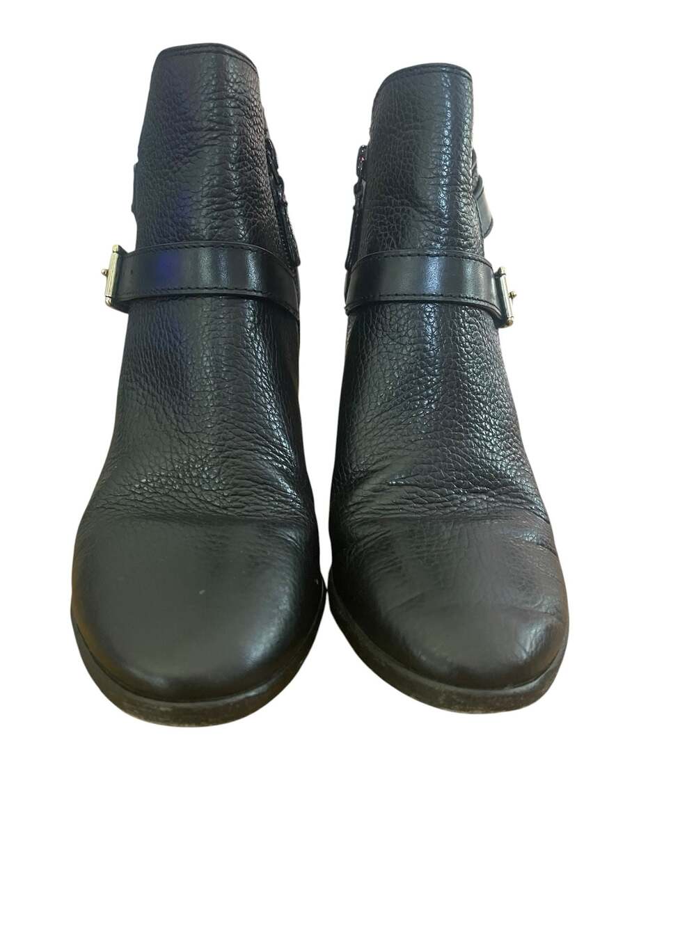 Cole Haan Grand.OS Black Leather Buckle Ankle Booties Block Heel 7.5B - Picture 7 of 12